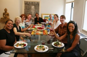 Coming to the Table-NYC group meeting at my home in Lower Manhattan, dining on Soul-Caribbean food. 