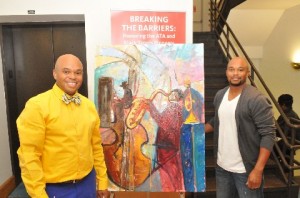 Twin brother artists Jerry and Terry Lynn at Harlem show.