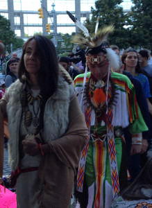 Native tribes protest Columbus Day at Columbus Circle, NYC