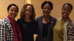 Self-care event:L-R: Sylvia Wong Lewis w/Robin Stone, journalist; Marva York, attendee; Mimi Woods, NY Delta, Health & Wellness Committee Co-Chair.