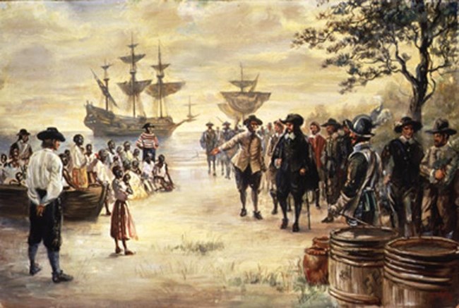 1619 Africans arrive in Jamestown, Va